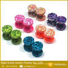 18G Edelstahl Splatter Paint Fake Tunnel Plugs Ohrstecker